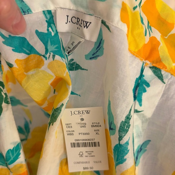 J. Crew Factory White Bold Saffron Matching Swim Set Top, Bottom, Sarong L & XL - Picture 3 of 11